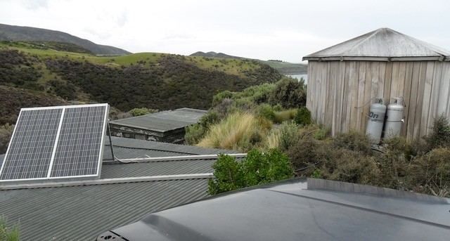 Tourist Lodge Solar modules with gas bottles